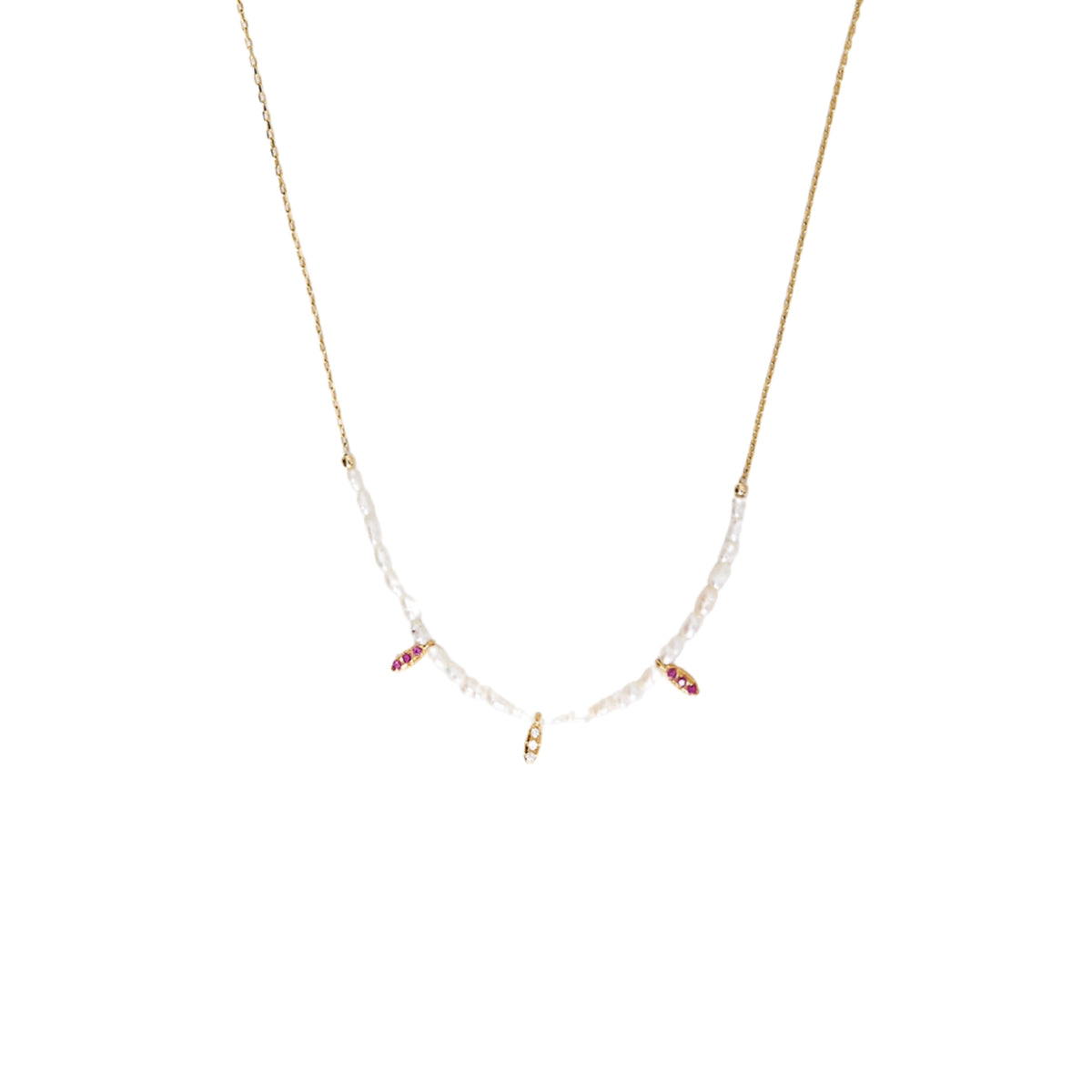 Sterling Silver Gold Plated Baroque Pearl Necklace