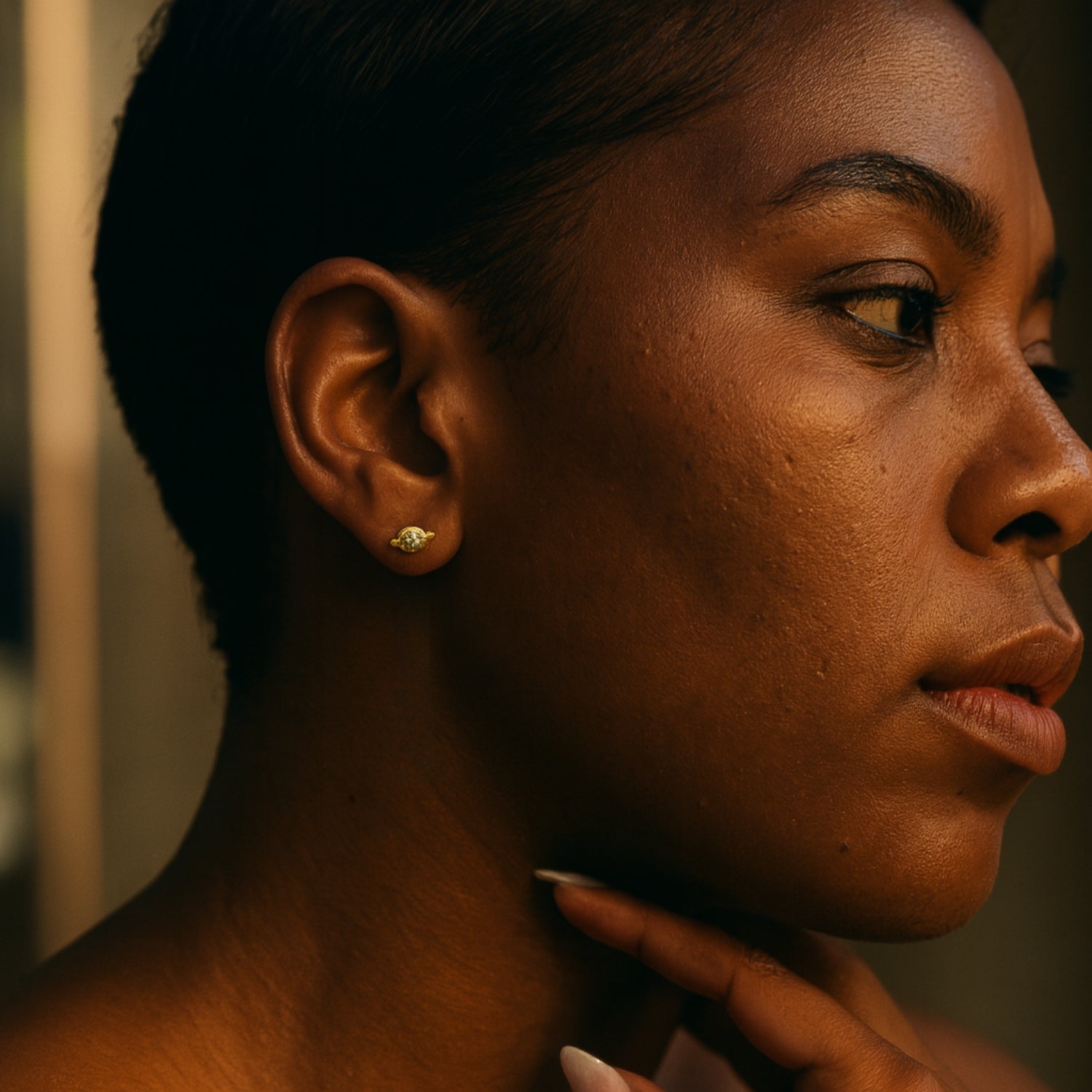 Jewelled Saturn Piercing in Sterling Silver