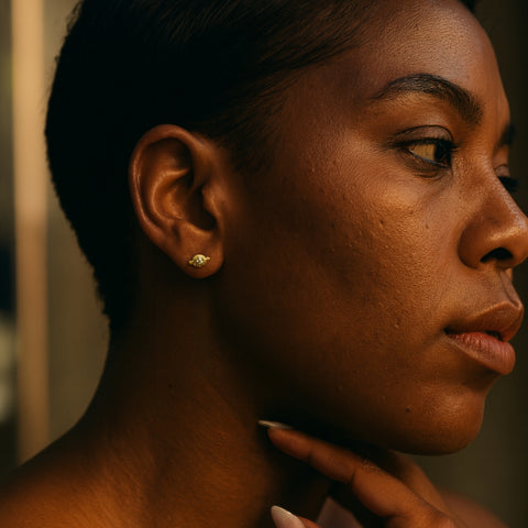 Jewelled Saturn Piercing in Sterling Silver