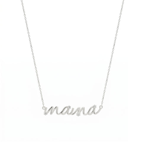 Sterling Silver Jewelled Mama Necklace