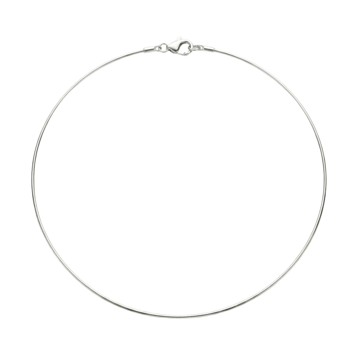 Sterling Silver Rigid Fine Chain Choker Necklace