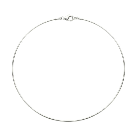Sterling Silver Rigid Fine Chain Choker Necklace