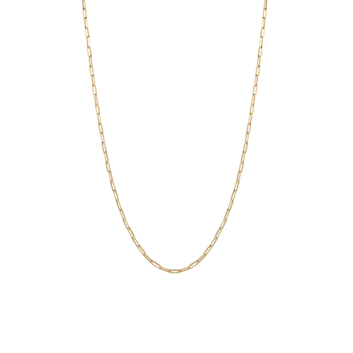 Rectangular Link Chain Sterling Silver Necklace