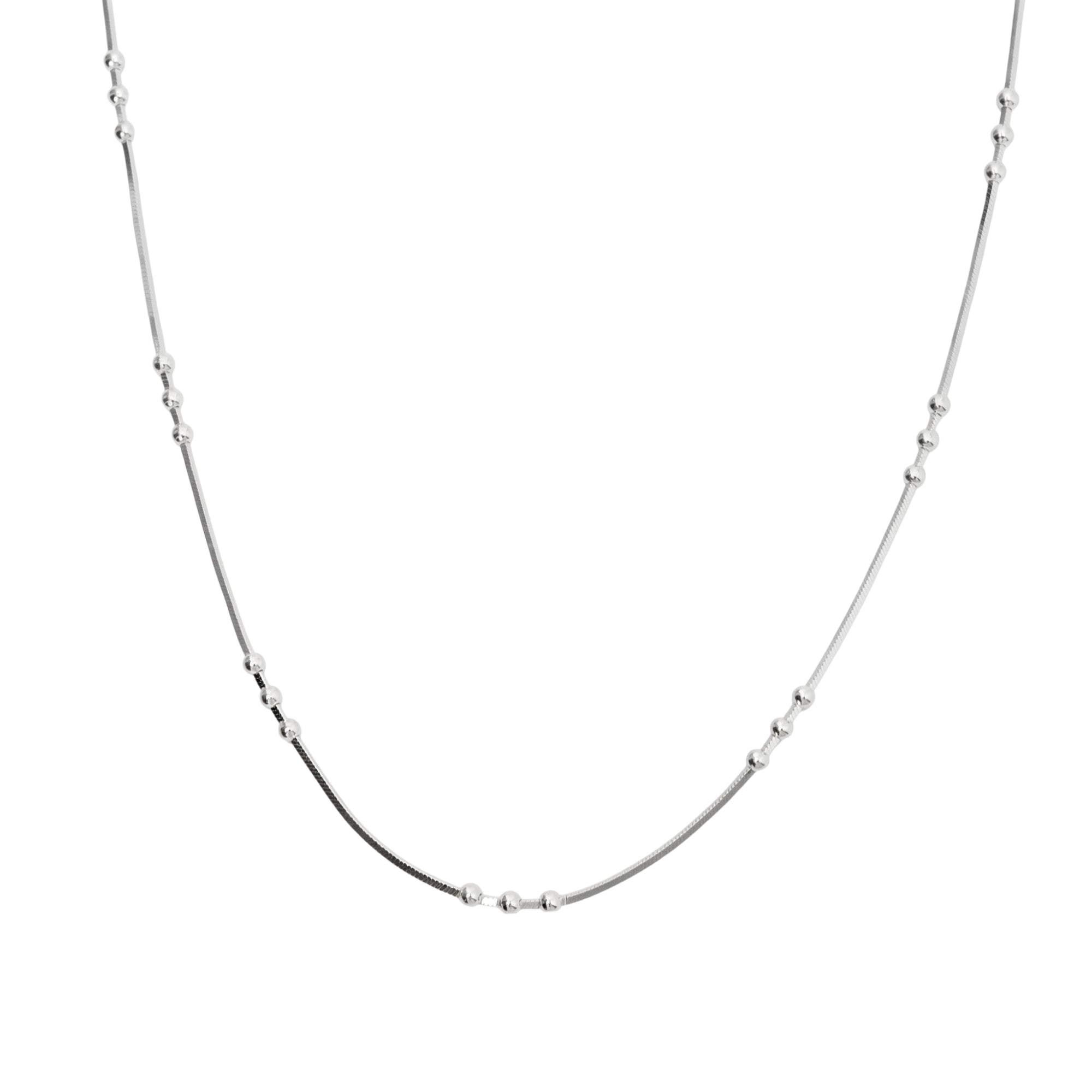 Three Bead Sterling Silver Chain Satellite Necklace