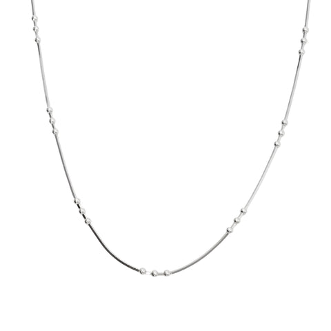 Three Bead Sterling Silver Chain Satellite Necklace