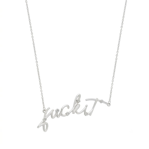 Sterling Silver Jewelled Fuckit Necklace