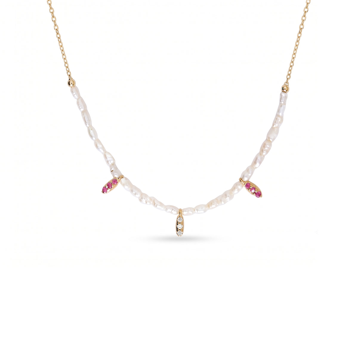 Sterling Silver Gold Plated Baroque Pearl Necklace