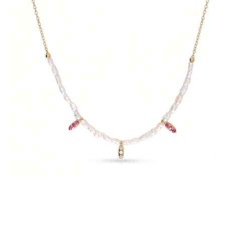 Sterling Silver Gold Plated Baroque Pearl Necklace