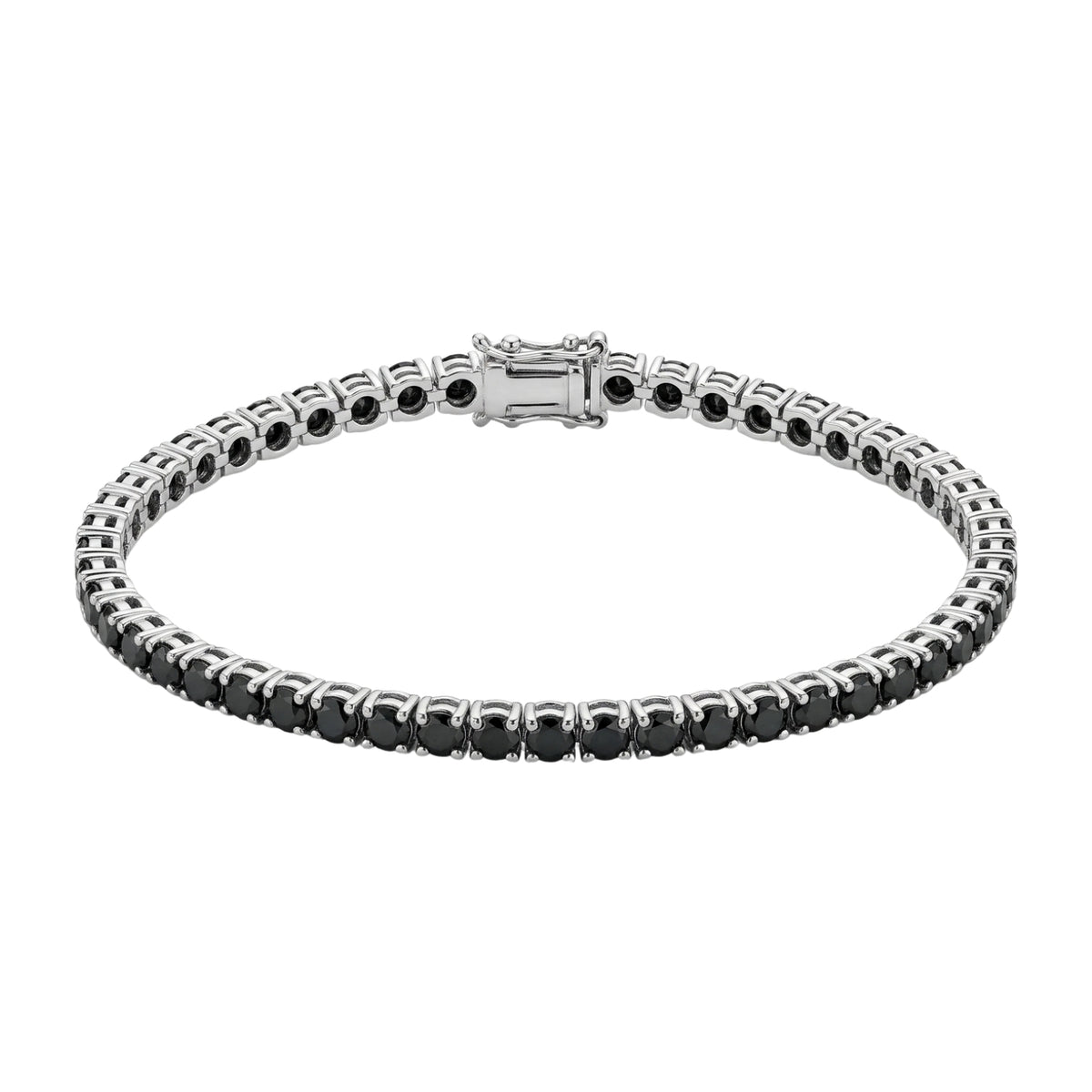 Sterling Silver Black Tennis Bracelet