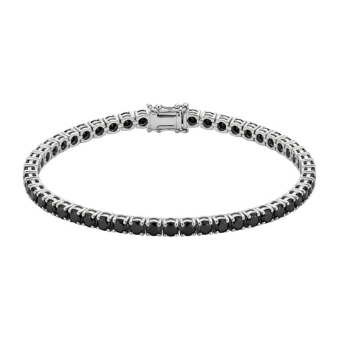 Sterling Silver Black Tennis Bracelet