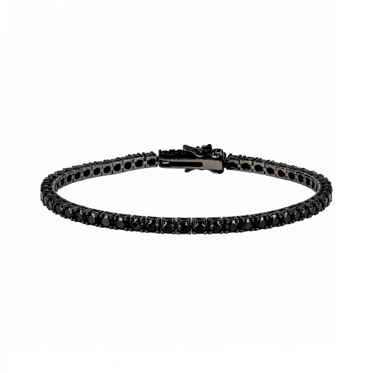 Sterling Silver Pure Black Tennis Bracelet