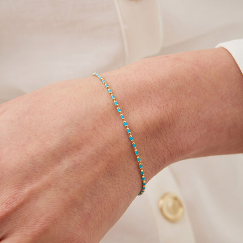 Eau de Nil Enamel Mine Beaded Bracelet