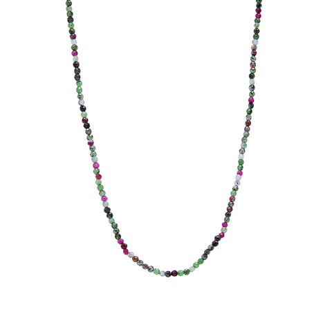 Fine Red Green Tourmaline Sterling Silver Necklace