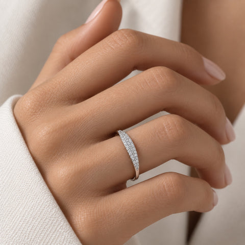 Pavé Sterling Silver Slim Ring
