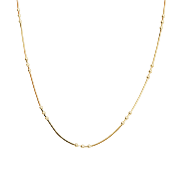 Three Bead Sterling Chain Satellite Necklace