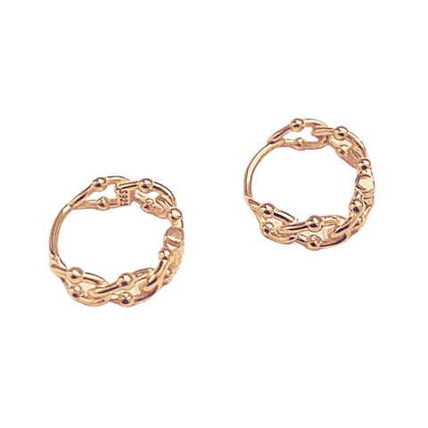 Sterling Silver Twisted Bead Earrings