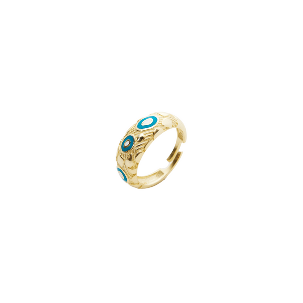 Natural Textured Sterling Evil Eye Ring