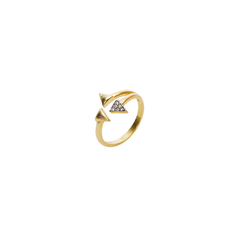 Sterling Silver Multiple Triangle Adjustable Ring
