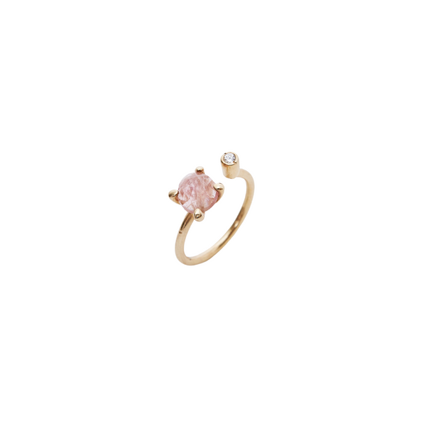 Sterling Silver Solitaire Ruby Vermeil Adjustable Ring