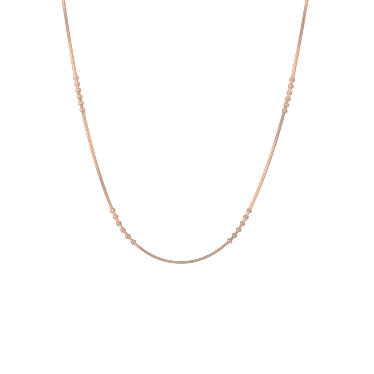 Six Beads Sterling Silver Necklace Chain