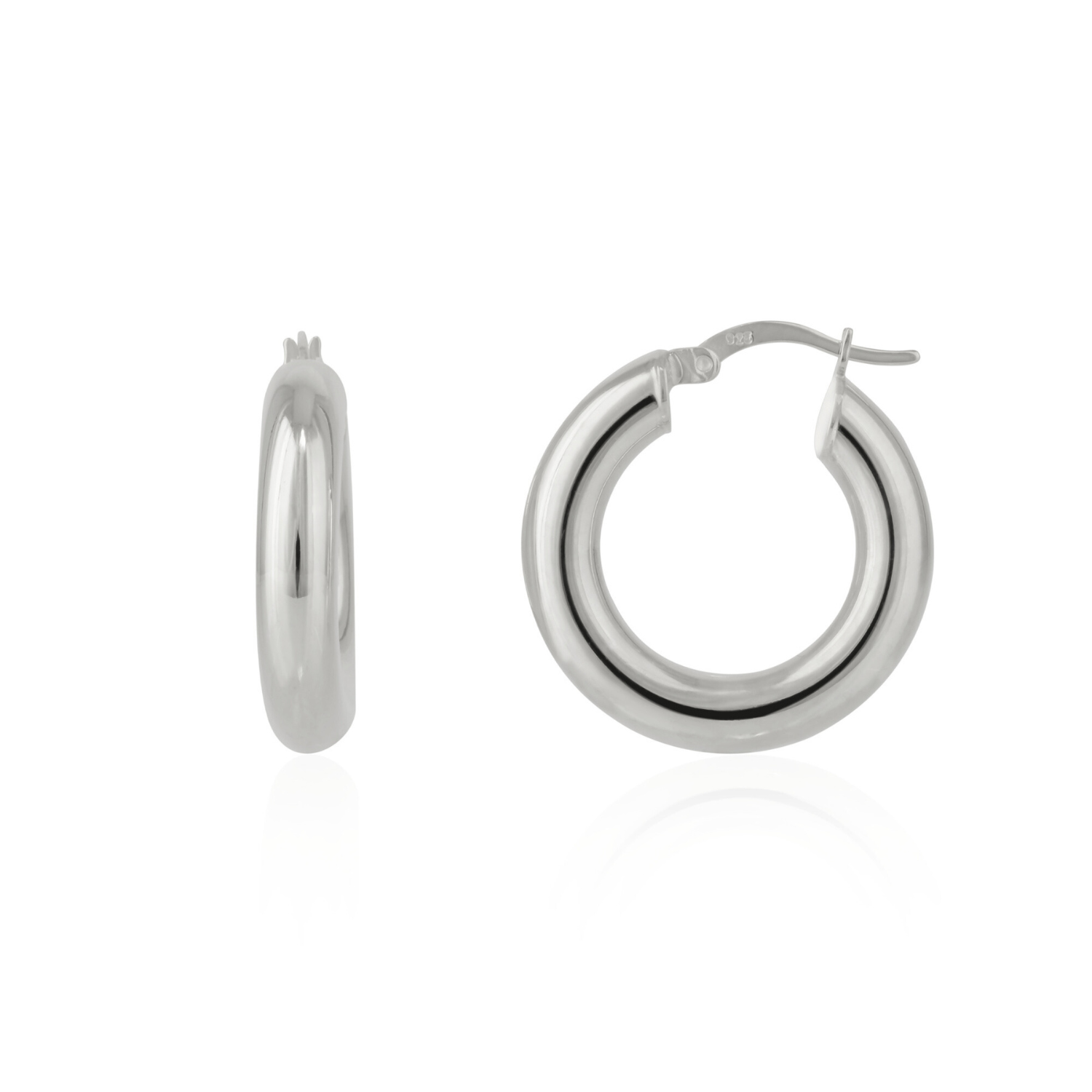 Chunky Hoop Earrings in Sterling Silver