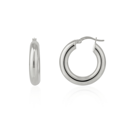 Chunky Hoop Earrings in Sterling Silver
