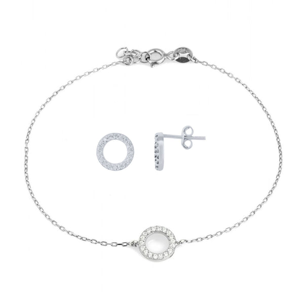 Circle Bracelet Stud Set Sterling