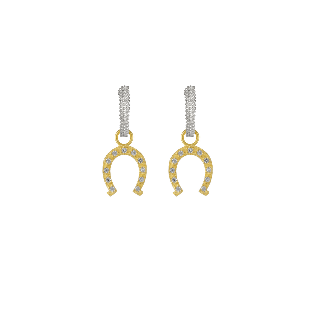 Silver Hoop Sterling Silver Horseshoe Equestrian Earrings