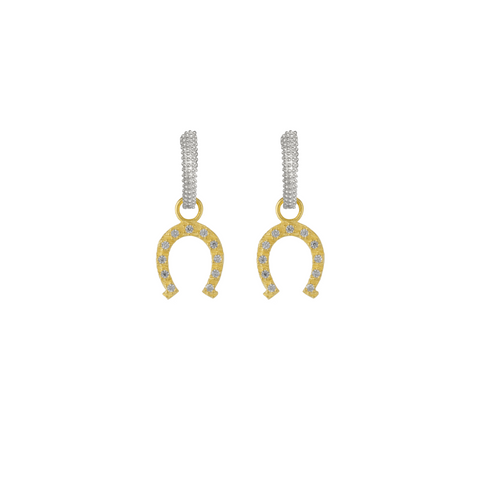 Silver Hoop Sterling Silver Horseshoe Equestrian Earrings