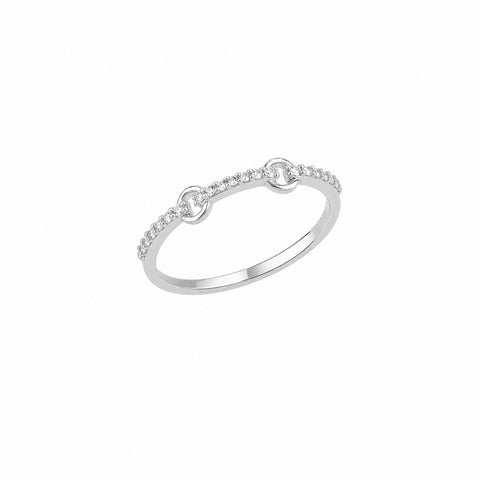 Double Linked Interlock Pavé Ring