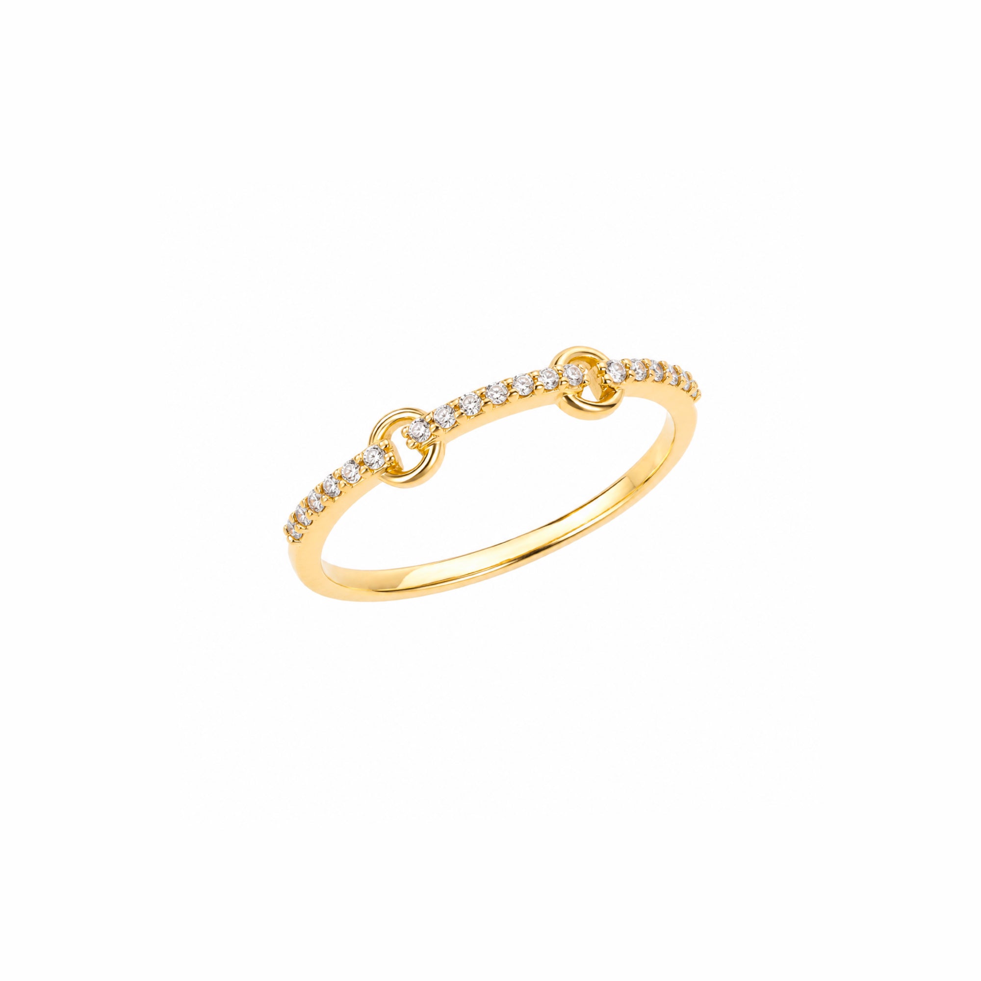 Double Linked Interlock Pavé Ring