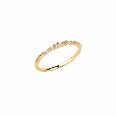 Sterling Silver Graduated Pavé Ring
