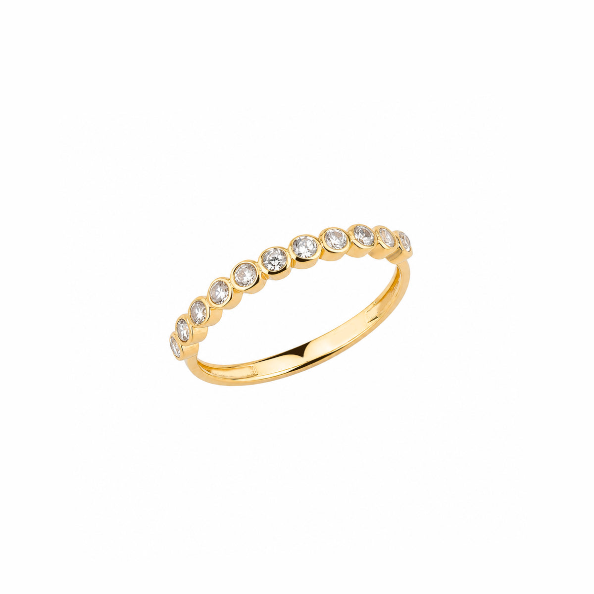Bezel-Set Half Eternity Sterling Silver Ring