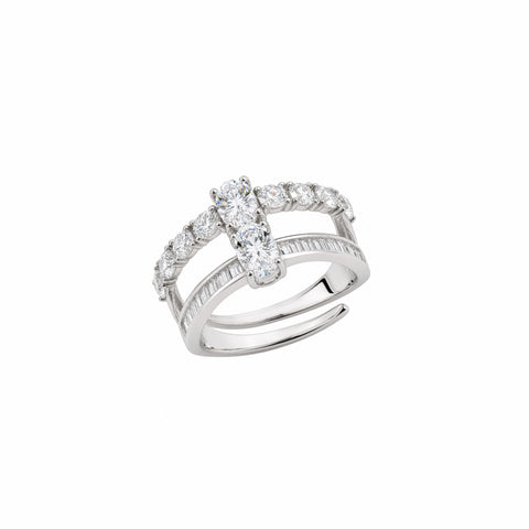 Starlight Cascade Sterling Silver Statement Ring