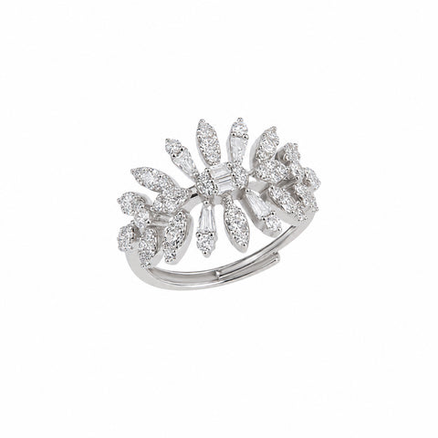 Botanical Cascade Sterling Silver Statement Ring