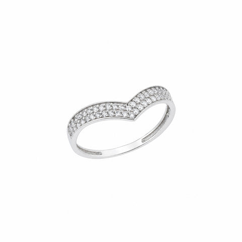 Sterling Silver Double Row Wishbone Ring