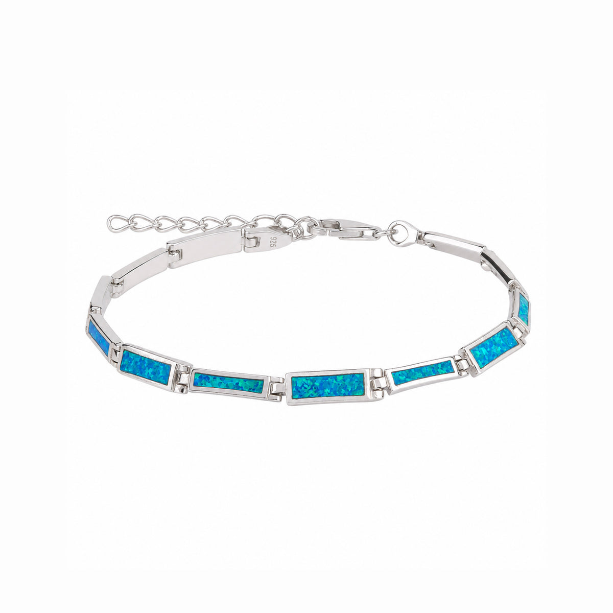 Opal Bar Sterling Silver Bracelet