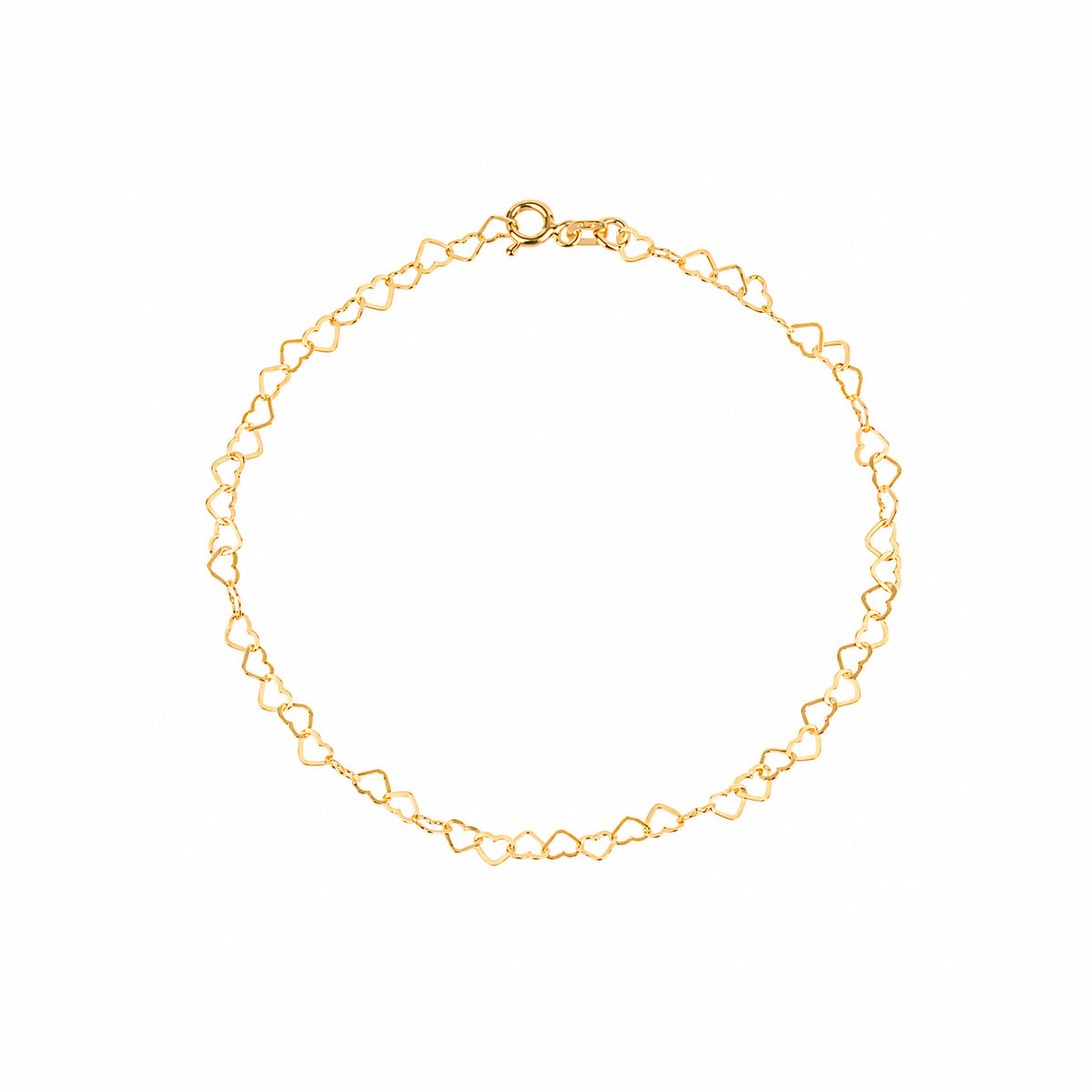 Love Heart Sterling Silver Chain Bracelet