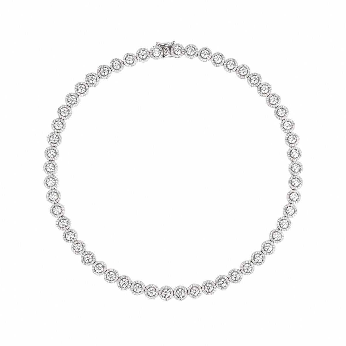 Grand Halo Sterling Silver Statement Necklace
