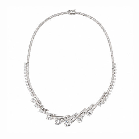 Starlight Cascade Sterling Silver Statement Necklace