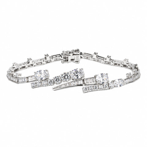 Starlight Cascade Sterling Silver Statement Tennis Bracelet