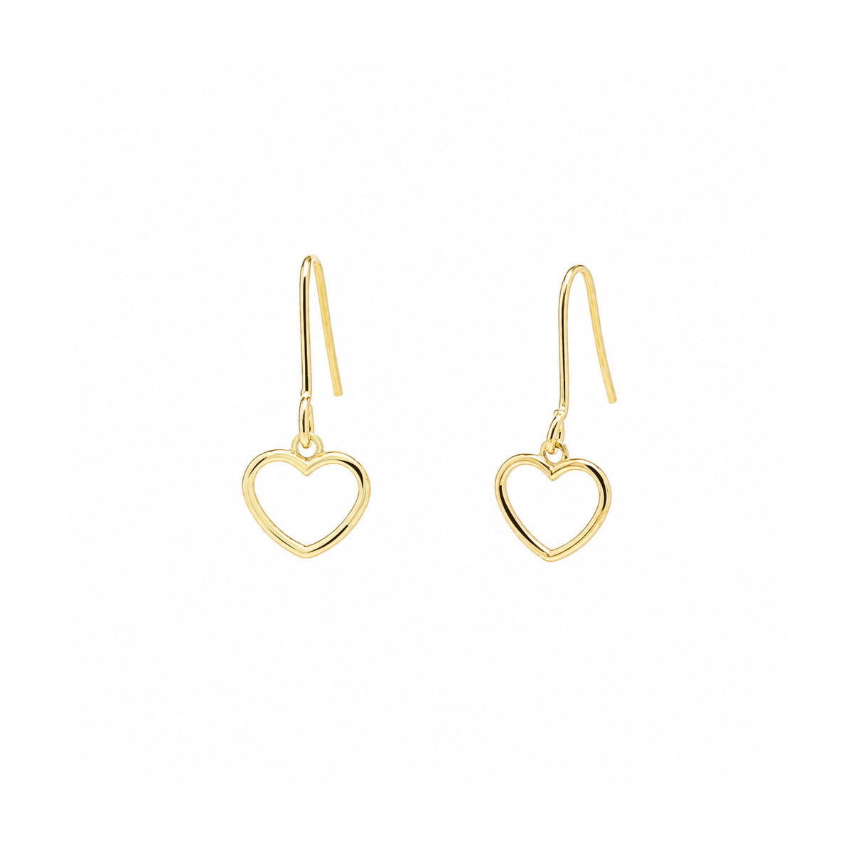 9Ct Solid Gold Heart Drop Earrings