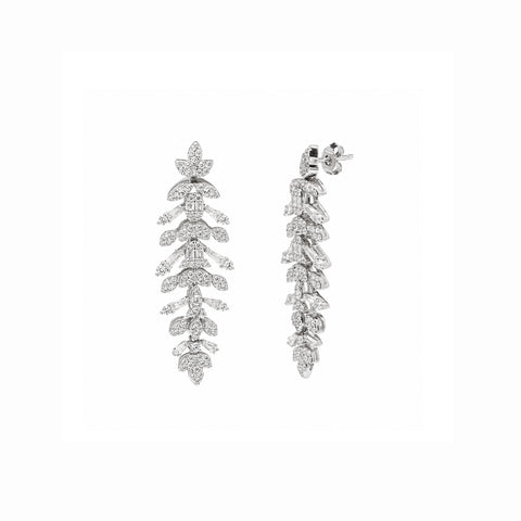 Botanical Cascade Sterling Silver Statement Earrings
