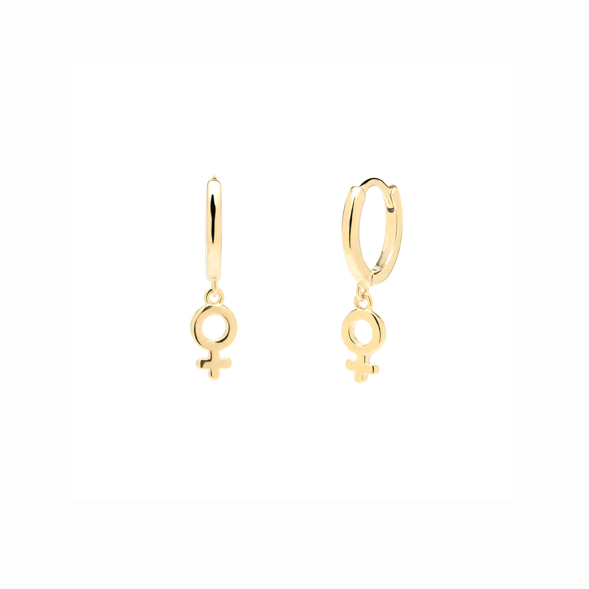Feminine Venus Sterling Silver Hoop Drop Earrings