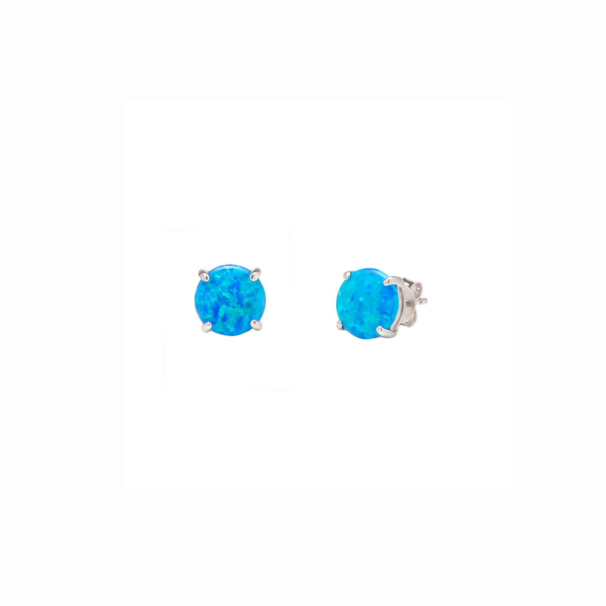 Chunky Opal Sterling Silver Stud Earring