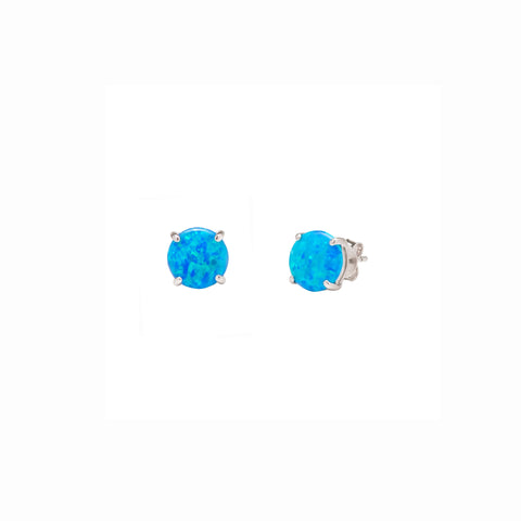 Chunky Opal Sterling Silver Stud Earring