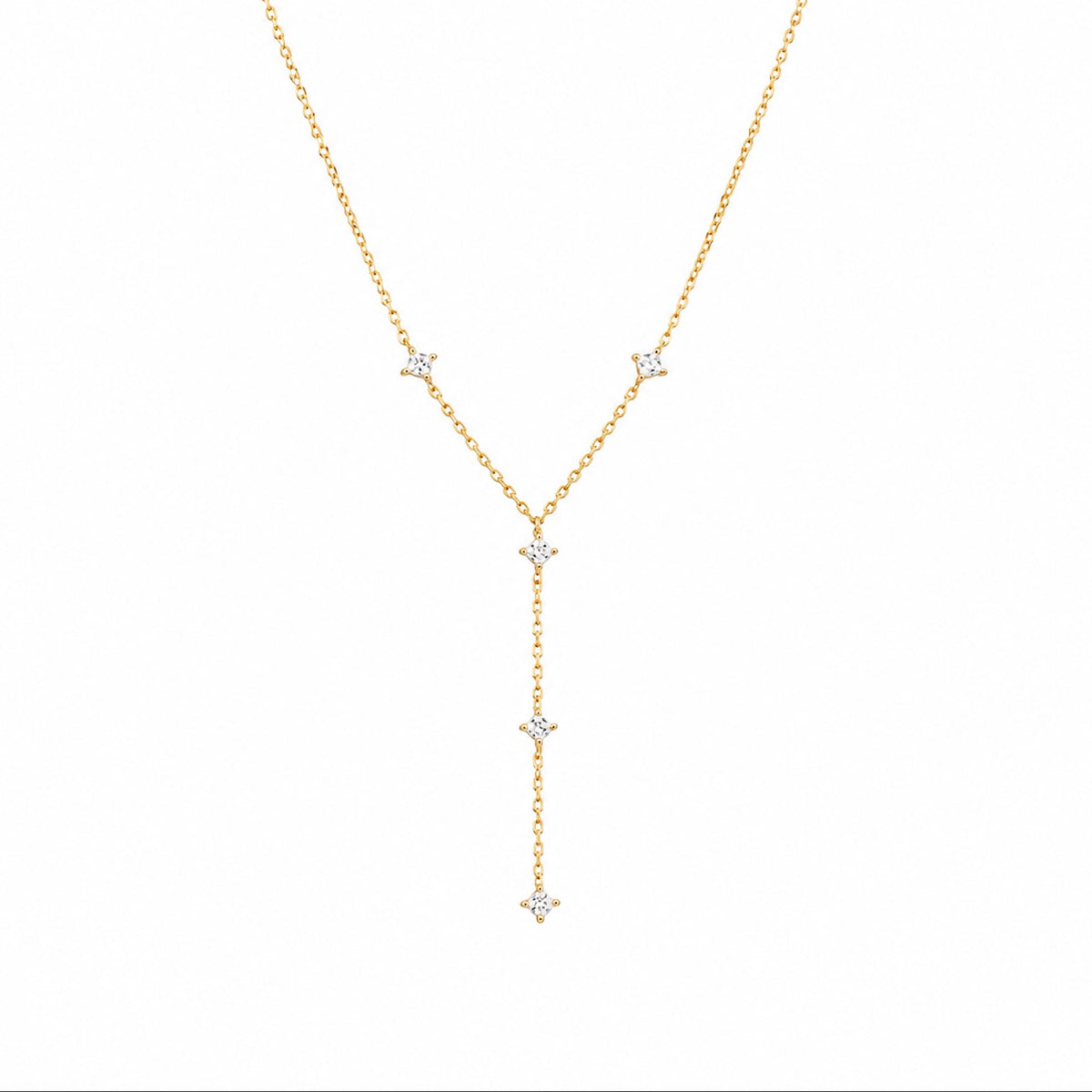 Sterling Silver Lariat Starburst Y Necklace