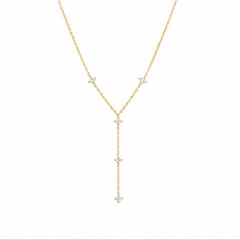 Sterling Silver Lariat Starburst Y Necklace