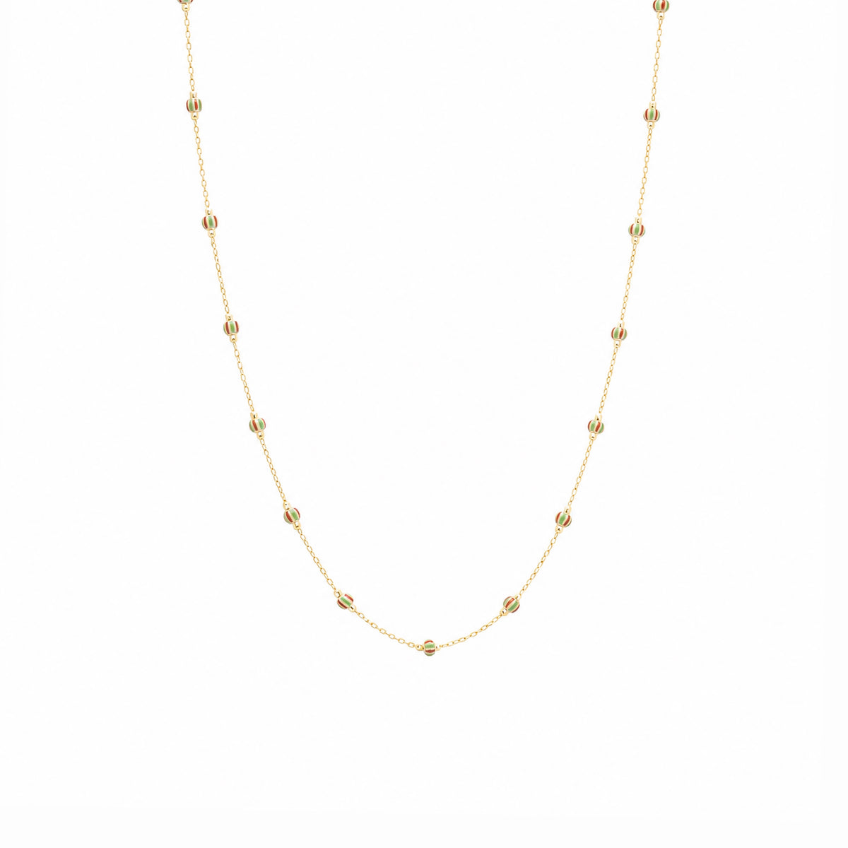 Multicolor Beaded Chain Necklace