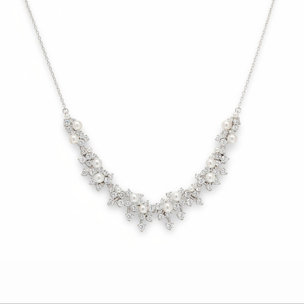 Pearl Radiance Sterling Silver Statement Necklace